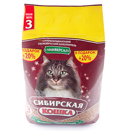 Наполнитель Сиб.кошка 3л Универсал впитывающий