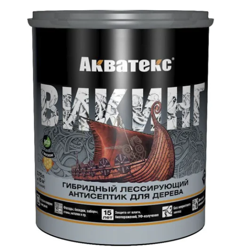 Акватекс ВИКИНГ 2,5л/4 сосна гибридный лессирующий антисептик д/дерева New