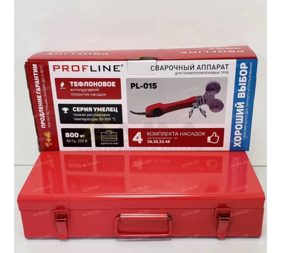 Комплект свар. оборуд. 800Вт PROFLINE (насадки 20-40мм) метал.бокс