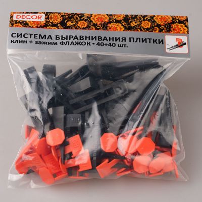 Система выравнивания плитки Зажим "Флажок" 100шт, 1,4мм/40