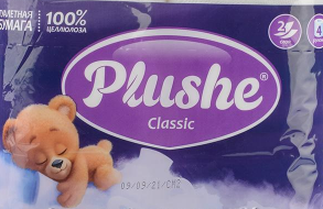 Бумага туалетная Plushe Classic 4 рулона*18 метров, 2 слоя
