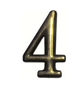 Номер дверной "4" пластик РВ (золото) MARLOK
