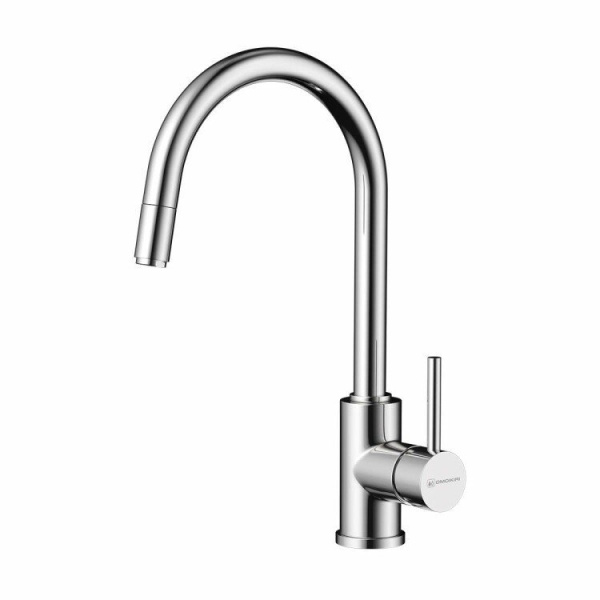 Смеситель для кухни (мойки)  PL ЭКО PL 4068 Pure высокий излив, гайка нерж сталь (без подводки)