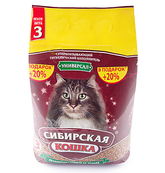 Наполнитель Сиб.кошка 3л Универсал впитывающий