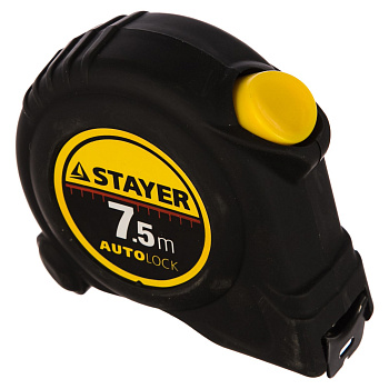 Рулетка STAYER AutoLock 7.5м/25мм рулетка с автостопом