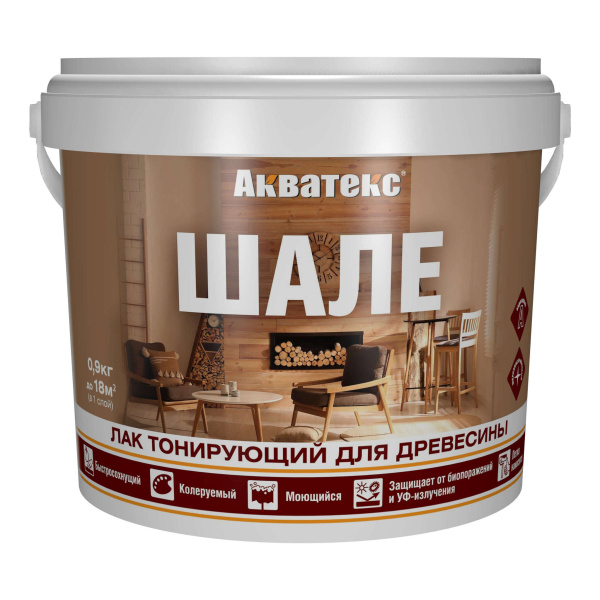Акватекс ШАЛЕ лак тонирующий белый 0,9кг/6