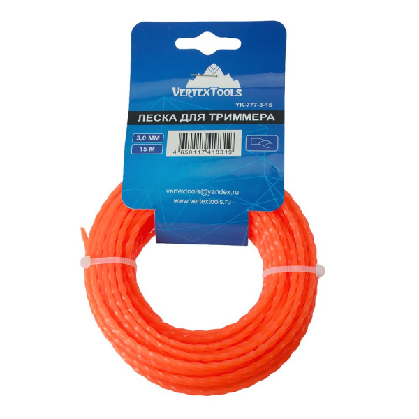 Леска 3,0мм*15м витой квадрат YK-777-3-15 VERTEXTOOLS