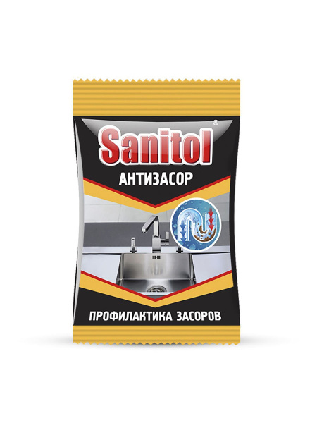 Антизасор средство д/труб чистящее 90гр SANITOL