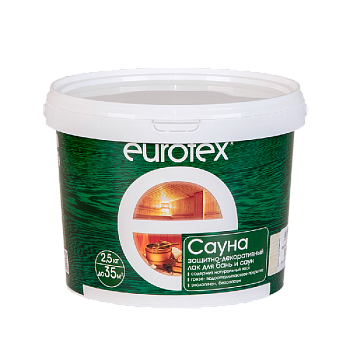 Лак защитный д/дерева акрил EUROTEX САУНА 2,5 кг/4