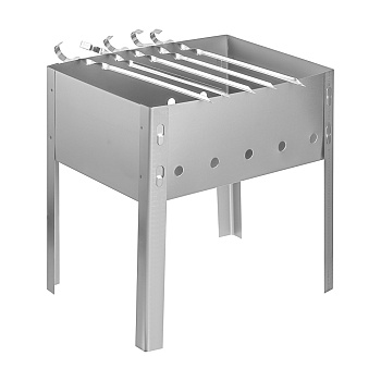Мангал Эконом сталь 0,4мм 35*25*35см с шампурами GRILLBOOM