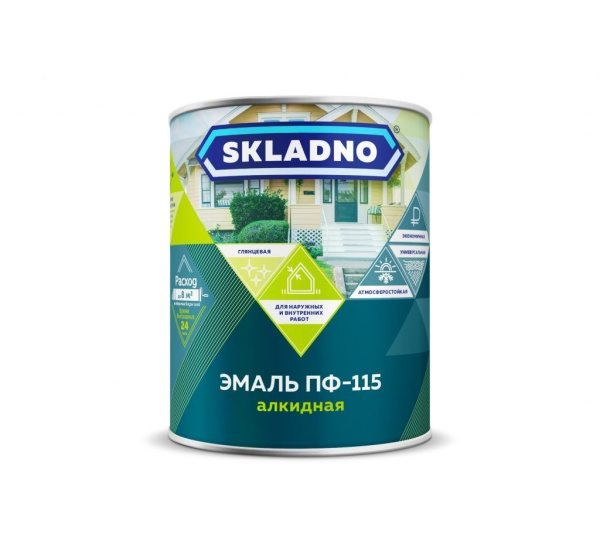 Эмаль ПФ-115 SKLADNO белая 1,8 кг 