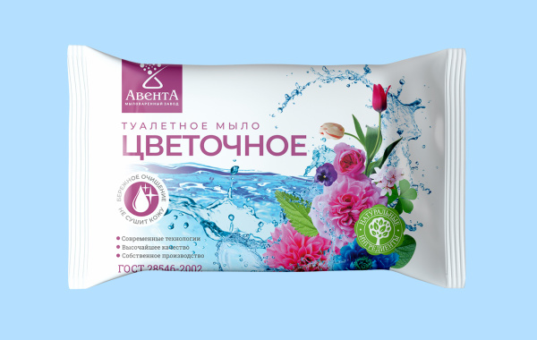 Мыло туалетное Авента Цветочное №3 90гр.